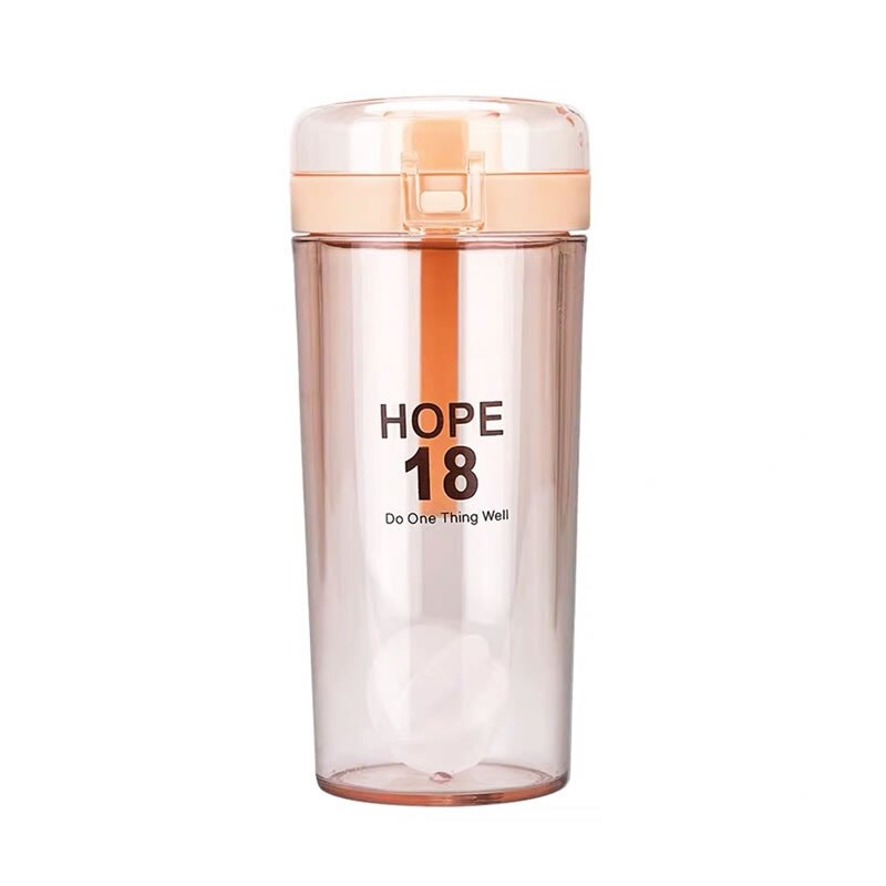 400ml rørende vannflaske plast lekkasjesikker kaffe melk te drikke vannkoker bærbar sport reise protein shaker drinkware: Naken