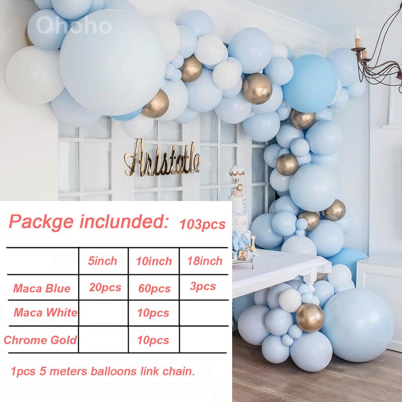 Ohoho Macaron Pastel Blue Balloon Arch Kit Birthda... – Vicedeal