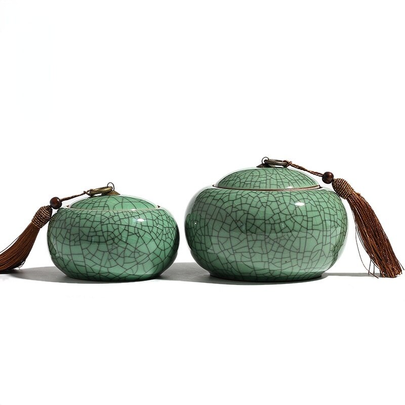 CHANSHOVA Traditional chinese style Ceramic Tea box Sealed moisture-proof Tea container China porcelain Tea storage tins C063