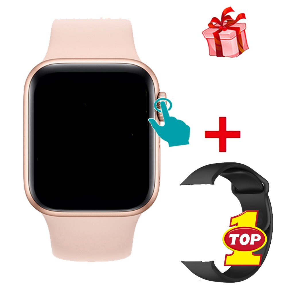 W4 Smart Watch Bluetooth Smartwatch W5 Men Women Music Camera Heart Rate Monitor Waterproof Smart Bracelet VS W34 F10 D28 I5 B57: Pink Add Black