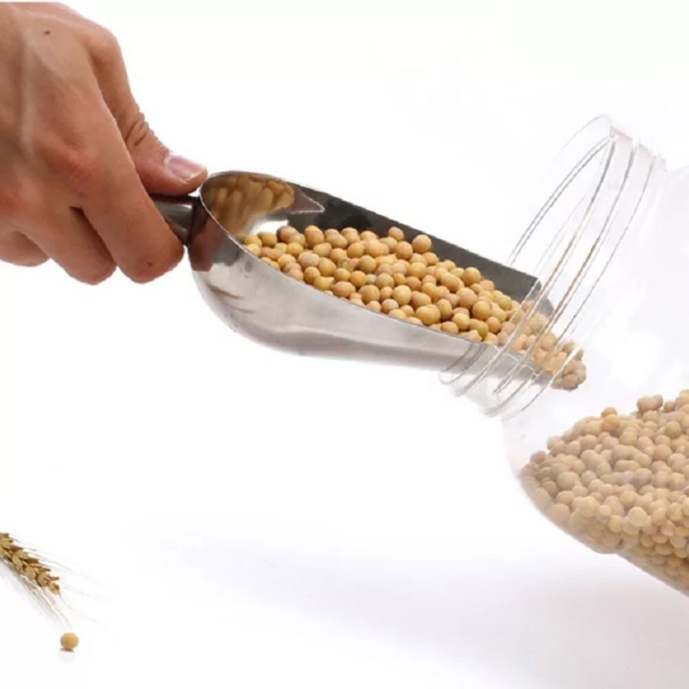 Useful 6/12/24/36 Ounces Stainless Steel Ice Scoop Food Flour Candy Scoop Bar Ice Scoops Shovel Kitchen Accessory