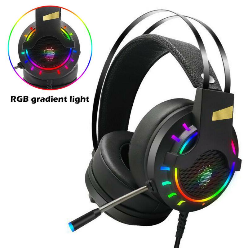 Gaming Headphones Wired Headset Gamer PC Headsets Stereo Bass Surround Sound Microphone Overear Laptop Tablet Gamer With Mic