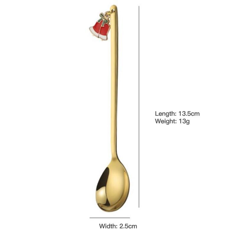 2 farben Edelstahl Kaffee Löffel Weihnachten Dekorative Geschirr Caps Besteck Halter Weihnachten Decor Tasche Tee Zubehör: 08