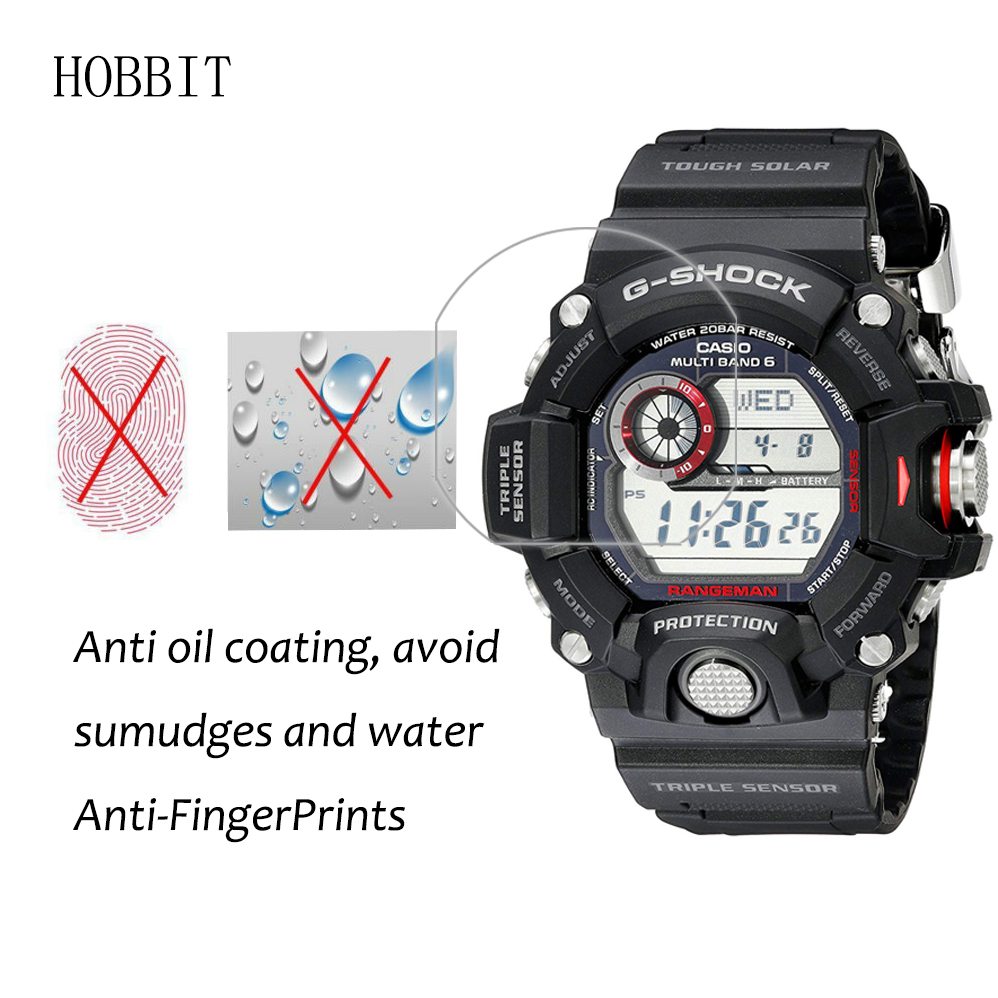 3 st för casio  gw9400 herrar gshock sportklocka skärmskyddsfilm för gw -9400-1cr gw -9400-3cr gw -9400j-1jf reporfolie