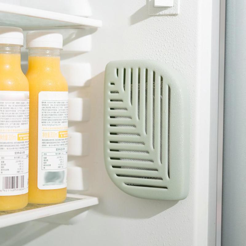 Green Leaf Shape Fridge Refrigerator Air Fresh box Purifier Charcoal Deodorizer Absorber Freshener Eliminate Odors Smell 3 Color