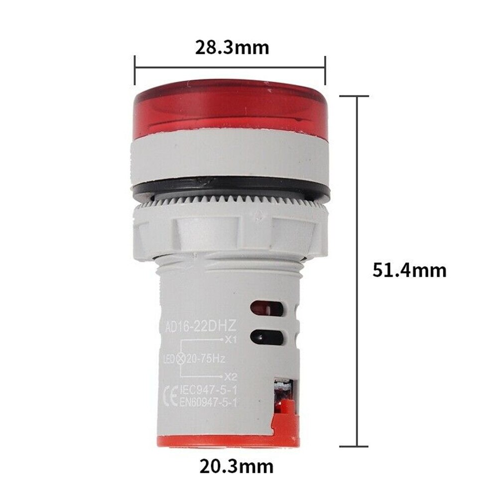 Rund 22mm måleområde 0-99 hz digitalt display el hertz meter frekvensmåler indikator signal lys combo tester