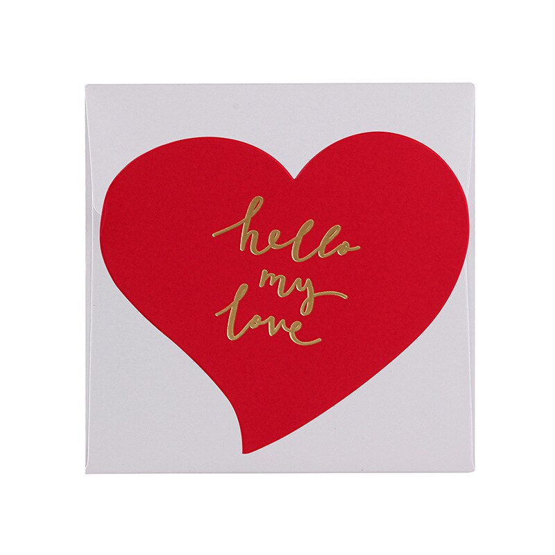 110x110mm Red/Black Heart Shape Writing Paper Card With Envelopes For Stamping With Mini Paper Envelopes: hellomylove
