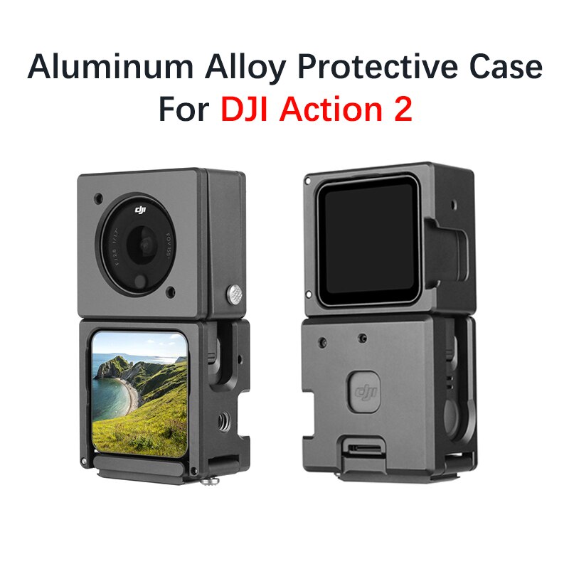Schutzhülle aus aluminiumlegierung für dji action 2 sportkameras, passend für den rabbit cage rahmen und die osmo action 2 schutzhülle.