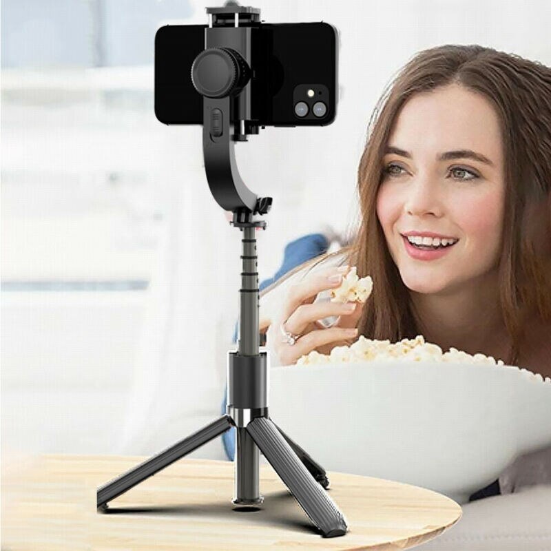 L08- fach tragbares selfie-stick-stativ mit gimbal-stabilisator und fernbedienung für smartphones, bluetooth-fähig