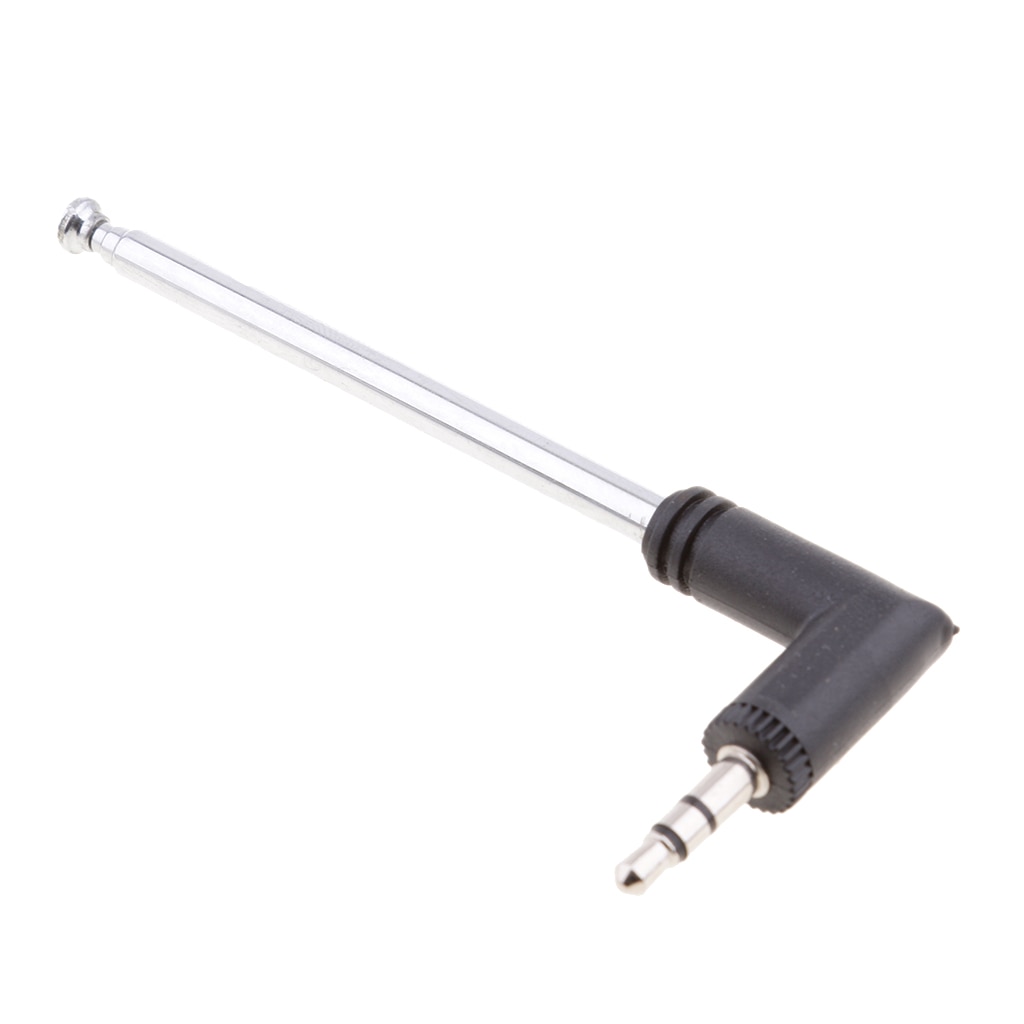 Universal AM FM Radio Antenna 3.5mm Retractable Connector 4Section Telescoping Stainless Steel