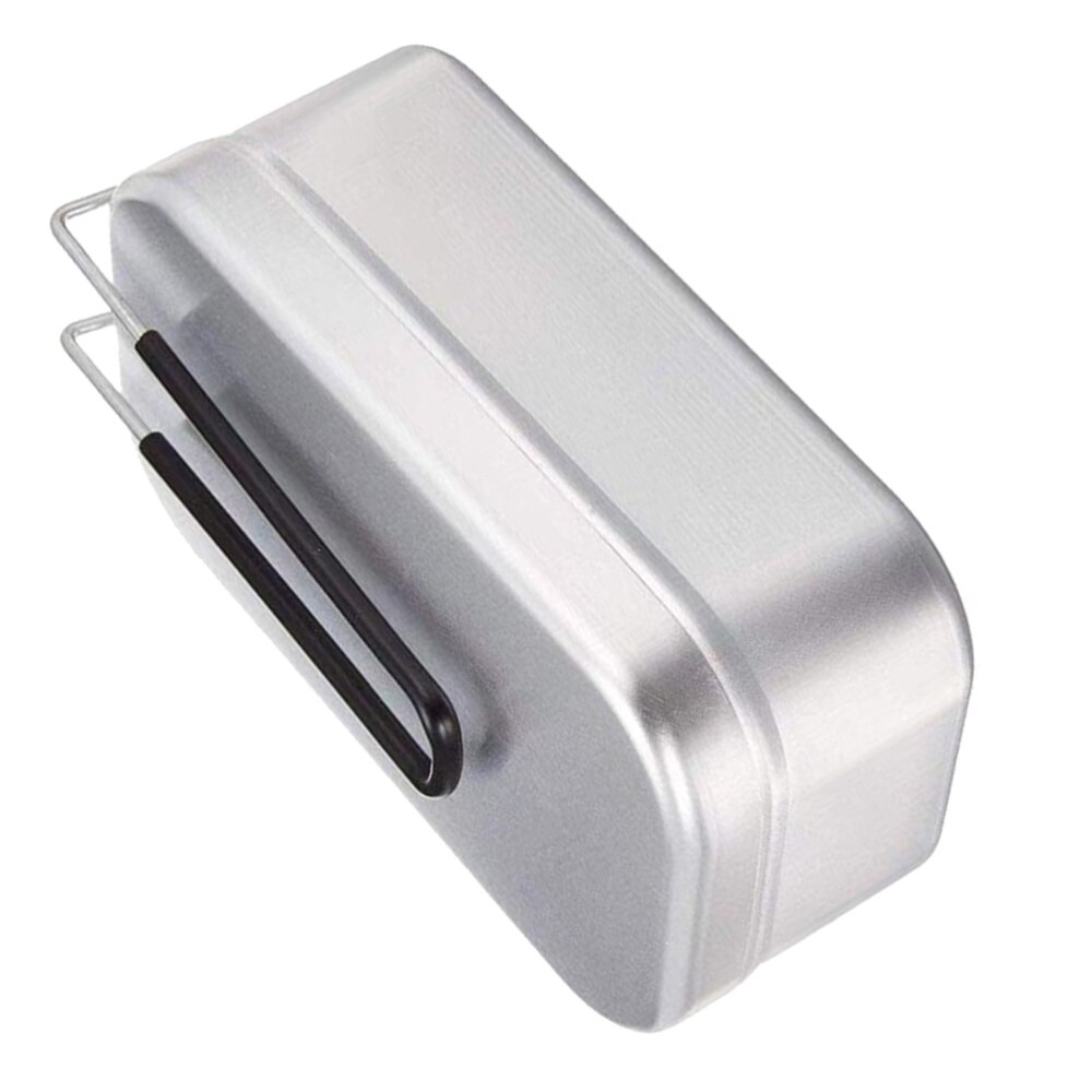 Aluminum Tin Lunch Box with Lid Food Container Lunch Mess Tin for Indoor Outdoor Camping Picnic (Silver)