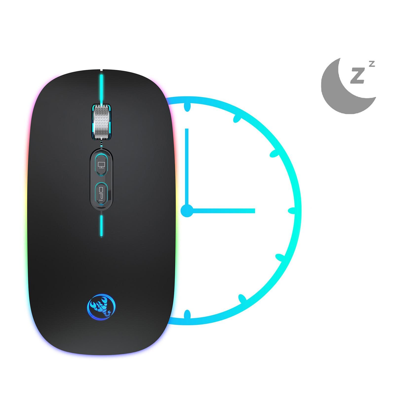 Tragbare, kabellose maus mit 2.4g bt 5.1 einstellbaren dpi-werten, leiser betrieb, 500- mah-akku, optische maus für laptop, arbeitscomputer, pc und gaming