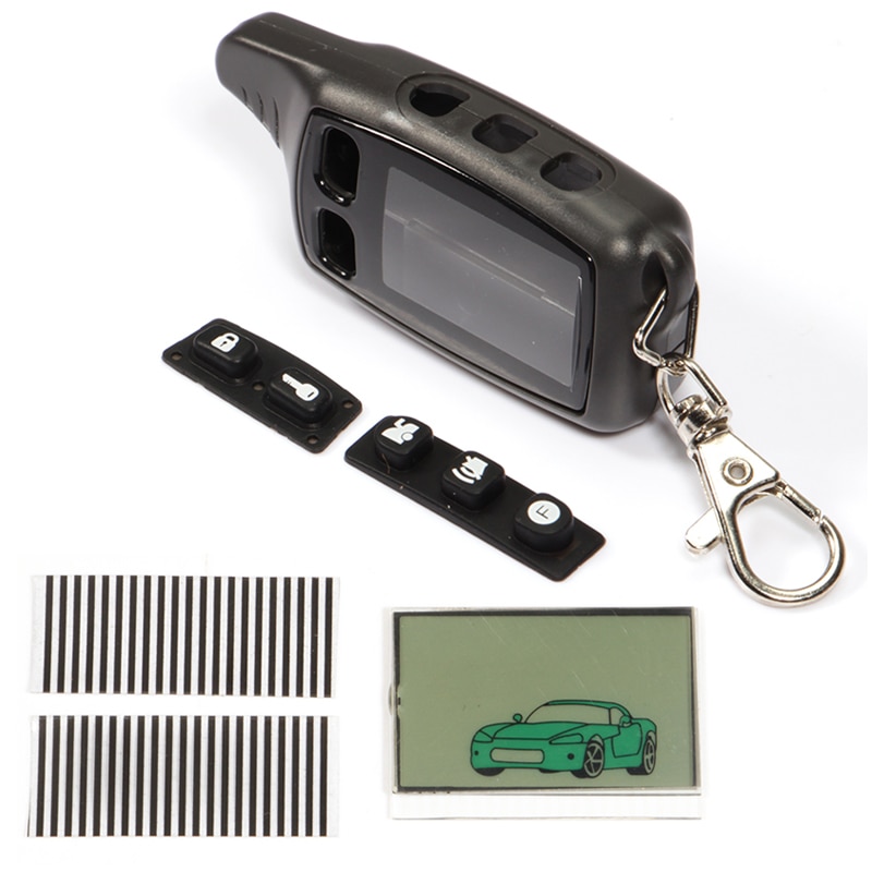 Tw9010 Case Sleutelhanger Sleutelhanger Cover + TW9010 Flexibele Kabel Lcd Display Voor Tomahawk 9010 2-Weg Auto Afstandsbediening controller TW-9010