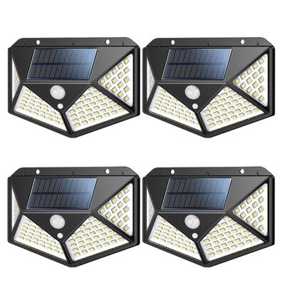 100 Led Solar Verlichting Outdoor Verlichting Lamp Aangedreven Zonlicht Waterdichte Pir Bewegingssensor Straat Led Licht Voor Tuin Decoratie: Blauw