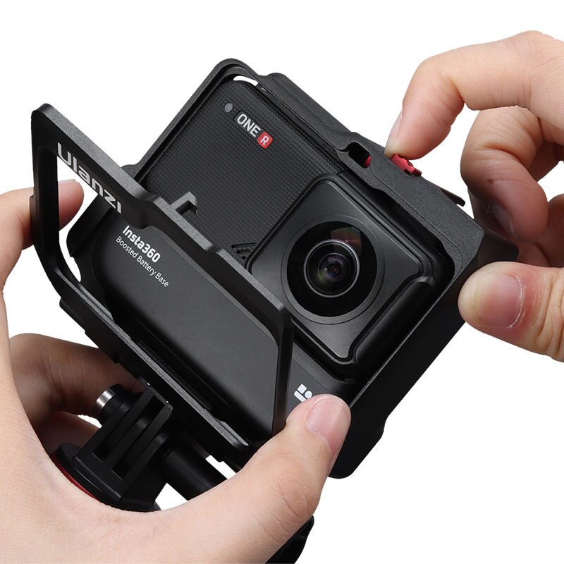 Câmera gaiola proteção quadro para ulanzi um r mais especial metal coelho gaiola insta360 um r panorâmica esportes câmera r57