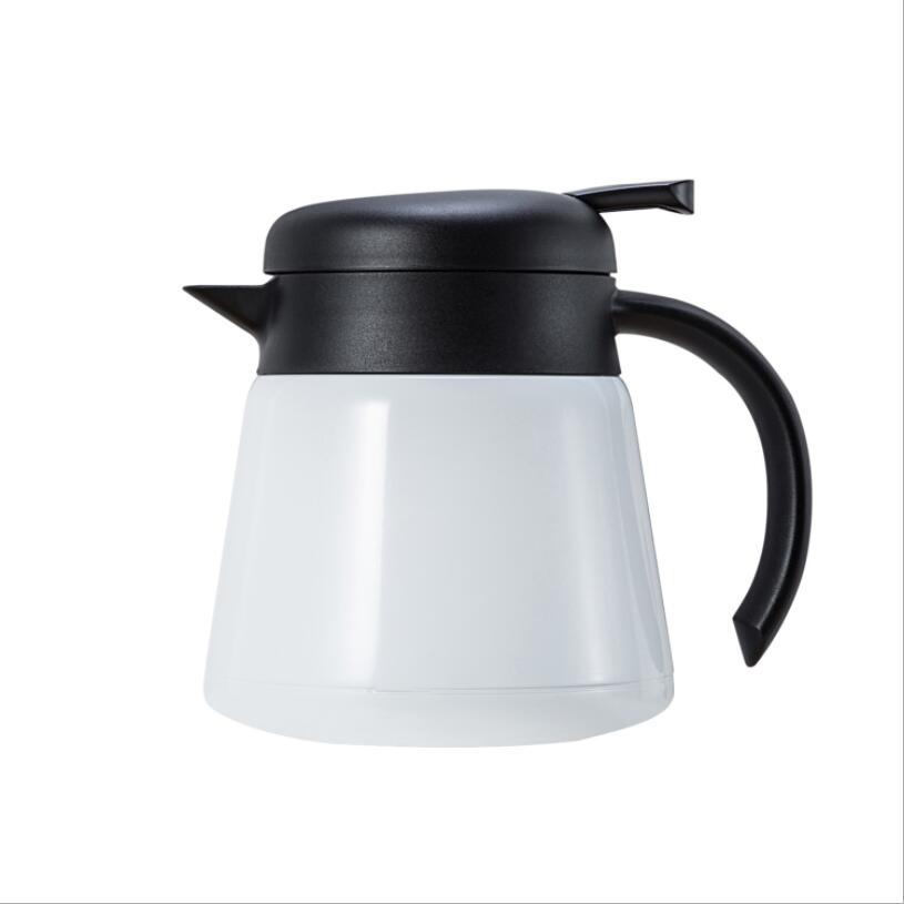Rostfritt stål vakuum kaffe isolerad gryta mocka espresso latte kaffe termos flaska café verktyg kall vattenkokare: Vit