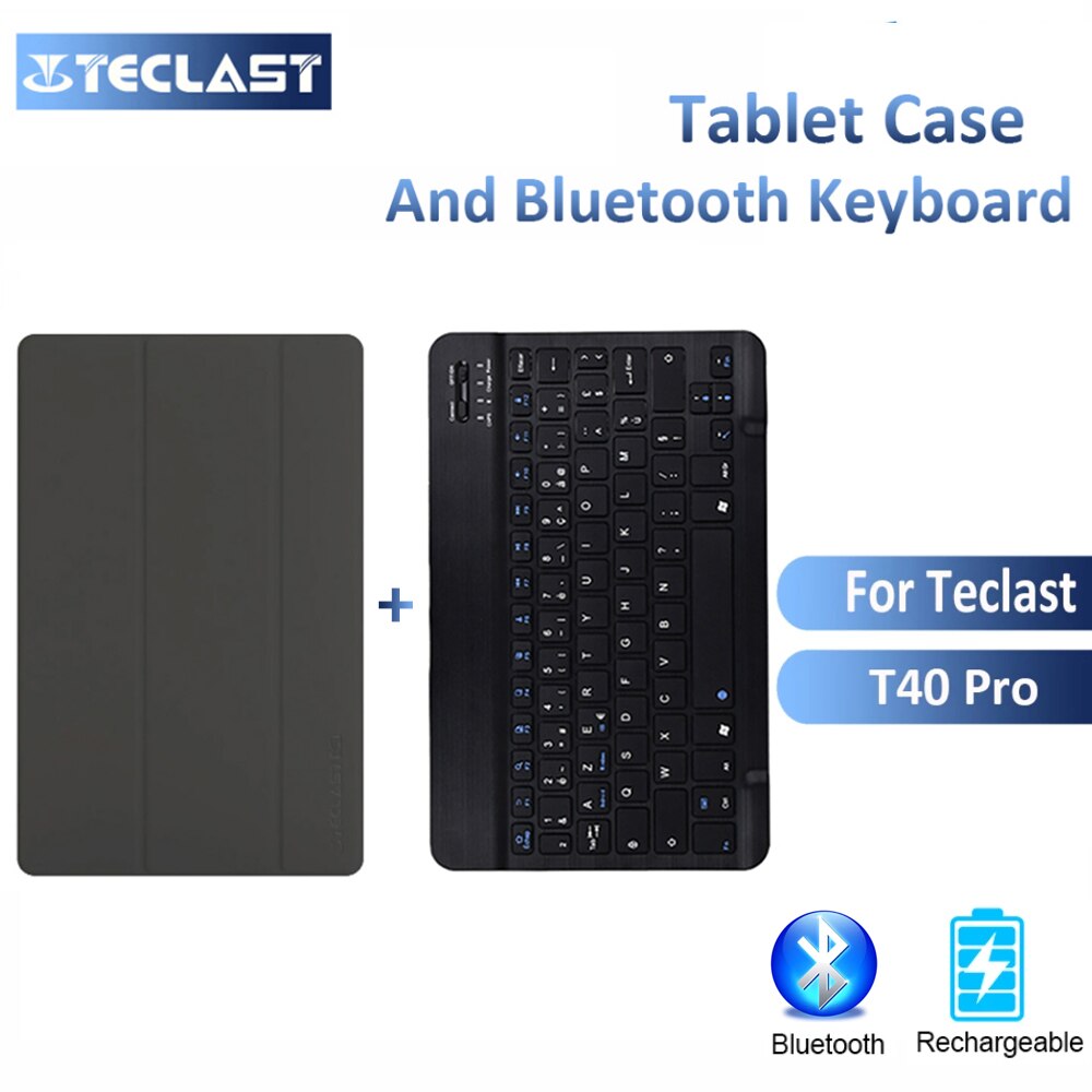 Teclast T40 Pro Draadloze Bluetooth Toetsenbord En Beschermende Cover Oplaadbare Toetsenbord Met Pu Lederen Tablet Case Voor Tabletten