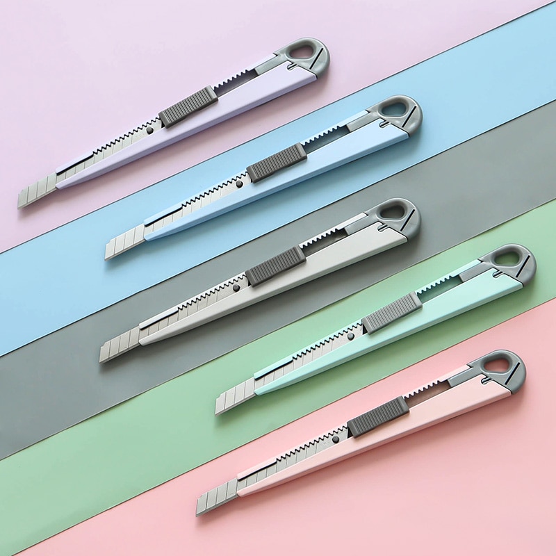Morandi Utility Knife Paper Cutter Sharp Art Knife Cute Modelling Craft Scissors Mini Simple Portable Knife Office Stationery