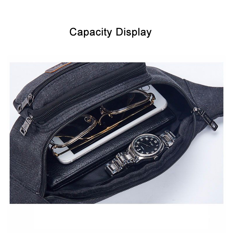 Canvas Travel Waist Belt Bag Women Fanny Pack Bumbag Lasies Outdoor Feni Bags Chest Bag Shoulder Waiste Beg Men Pouch Zipper