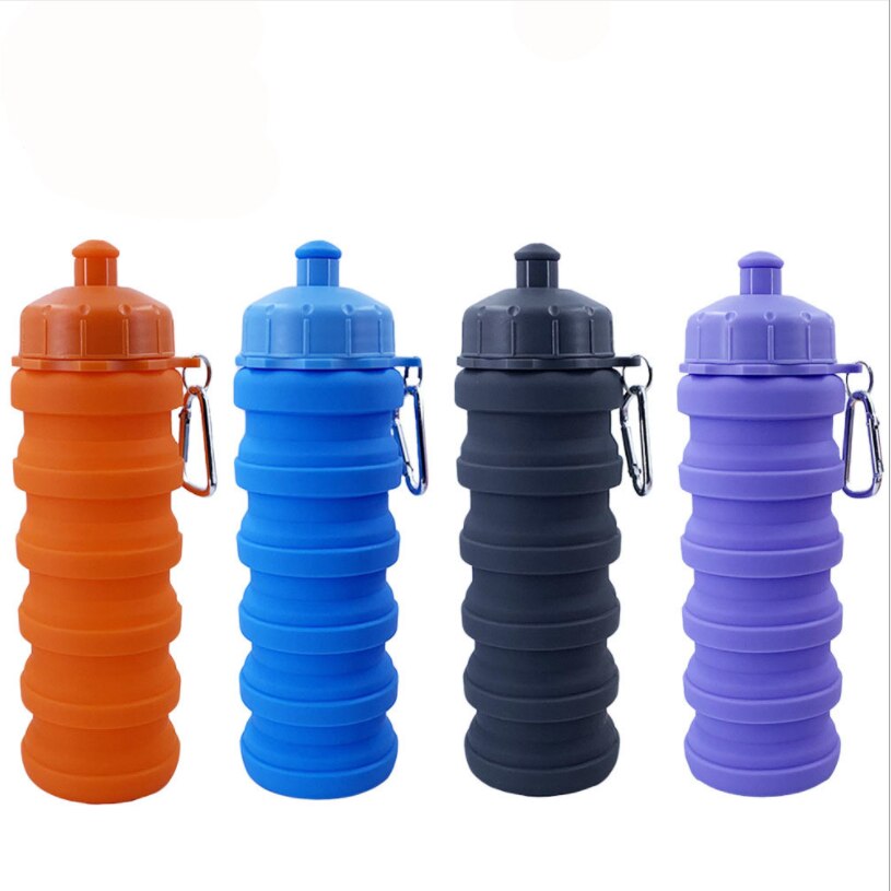 500ml Fahrrad Faltbare Wasser Flasche Dicht Radfahren Wasser Trinken Flasche Kreative Teleskop Tragbare Outdoor Drink Flasche