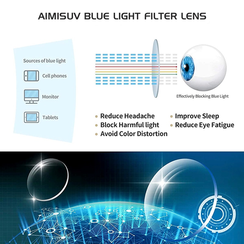 AIMISUV Anti Blau Licht Blockieren Gläser freundlicher Rahmen Platz Gläser Acetat Klar Objektiv UV400 Computer freundlicher Brillen