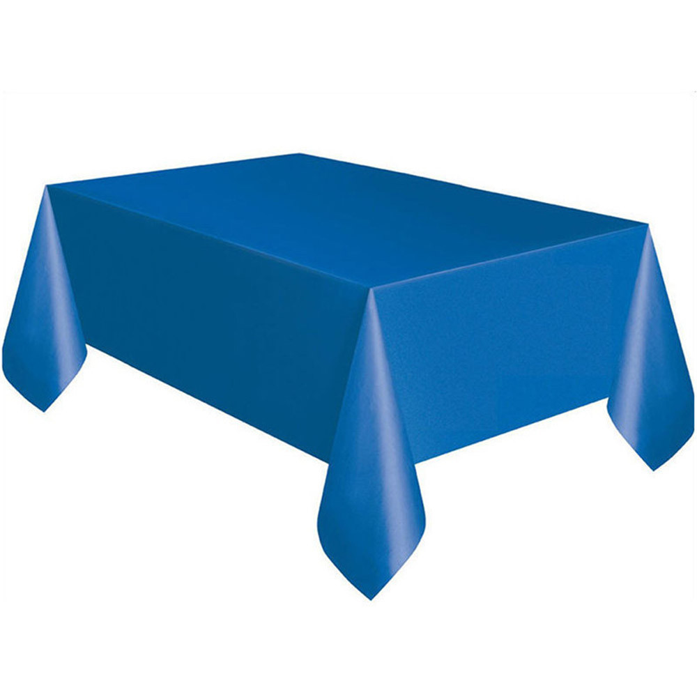 Large Plastic Rectangle Table Cover Cloth Wipe Clean Party Red White Black Tablecloth Covers for Birthday wedding christmas: Blue