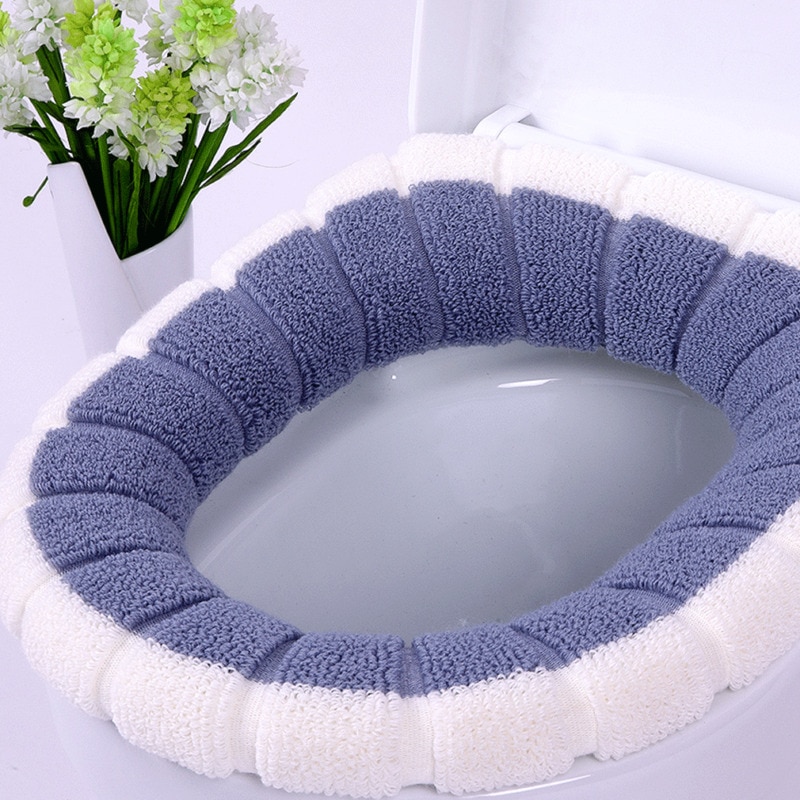 Juego de fundas de asiento de inodoro Universal, cálido, suave y lavable, tapete para decoración del hogar, funda de asiento, accesorios para tapa de inodoro