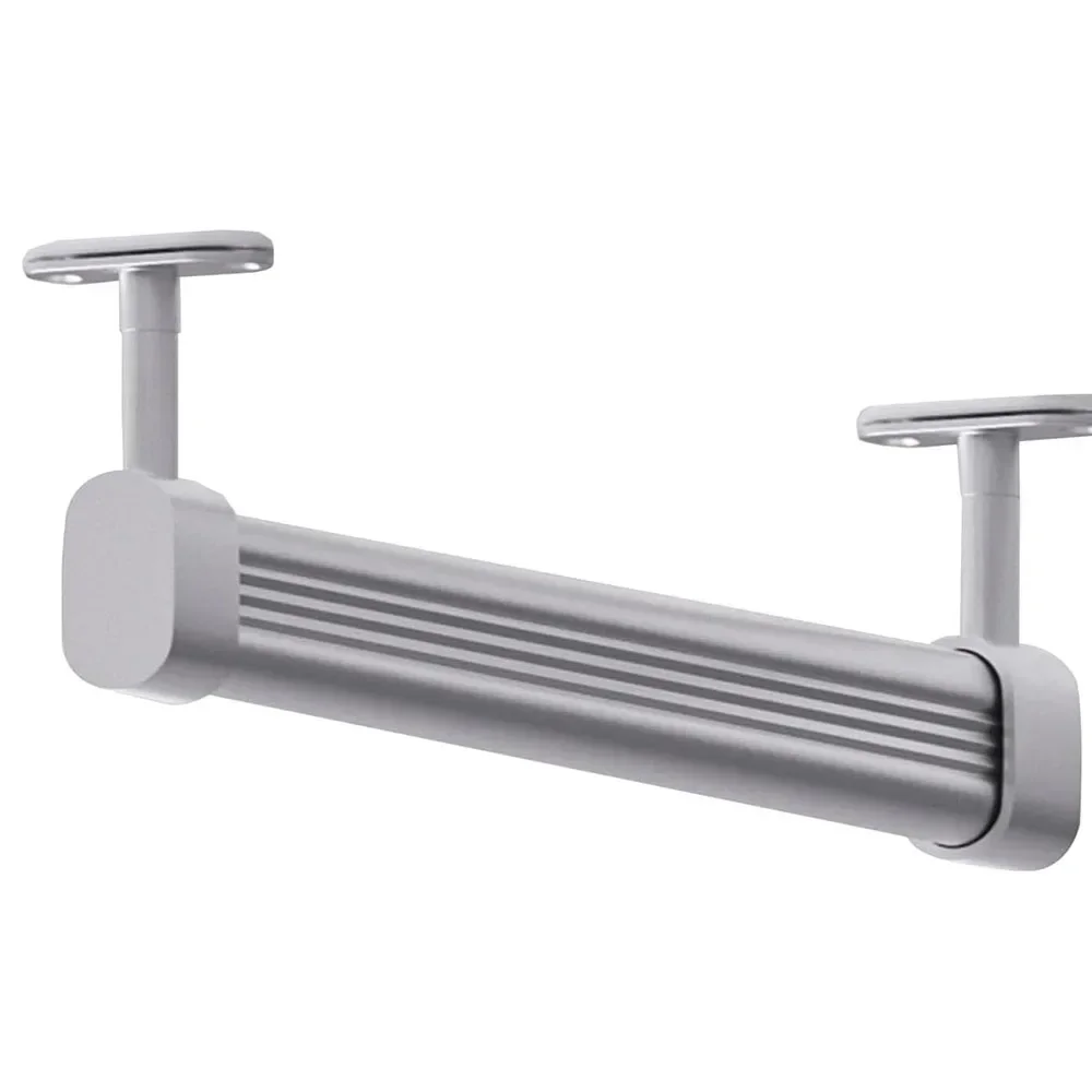 Hanging Rod Closet Pole For Laundry Room, Hanger Wardrobe Accessories Closet Tube Wall Hanging Clothes Rail for Hanging Clothes: XXL / Silver