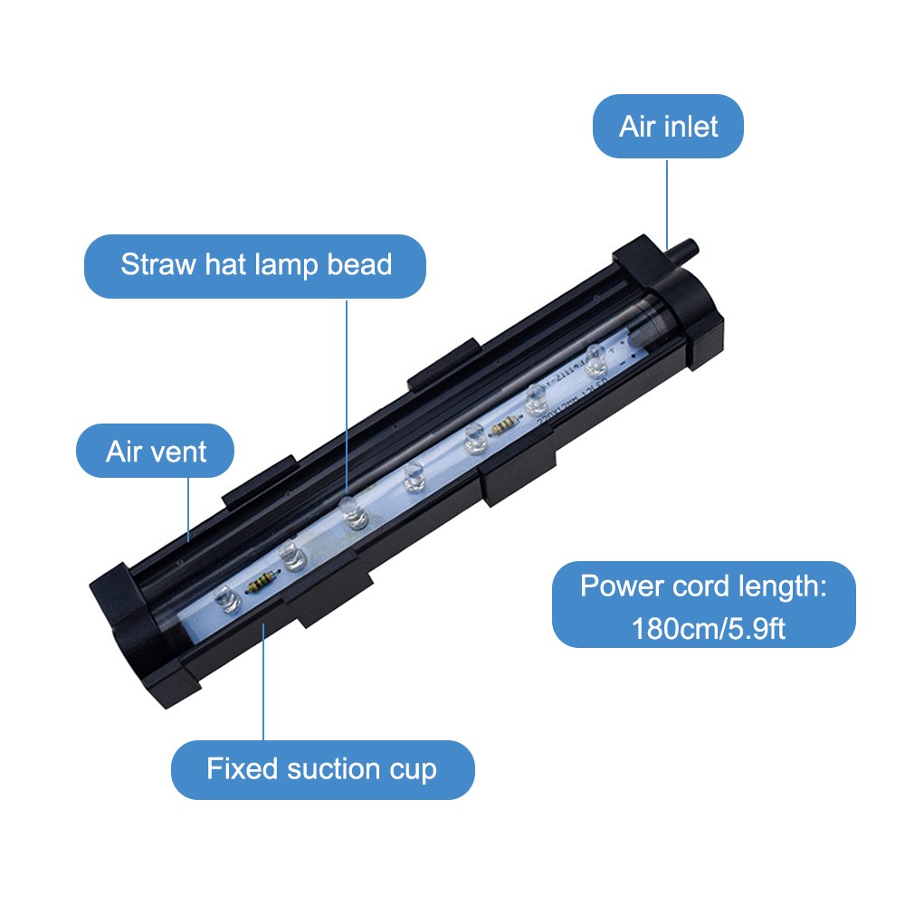 Aquarium LED Luchtbel Licht Aquarium Luchtpomp Onderwaterlamp Dompelpomp Aquarium Licht Stille Oxygenator Aquarium Bubbler