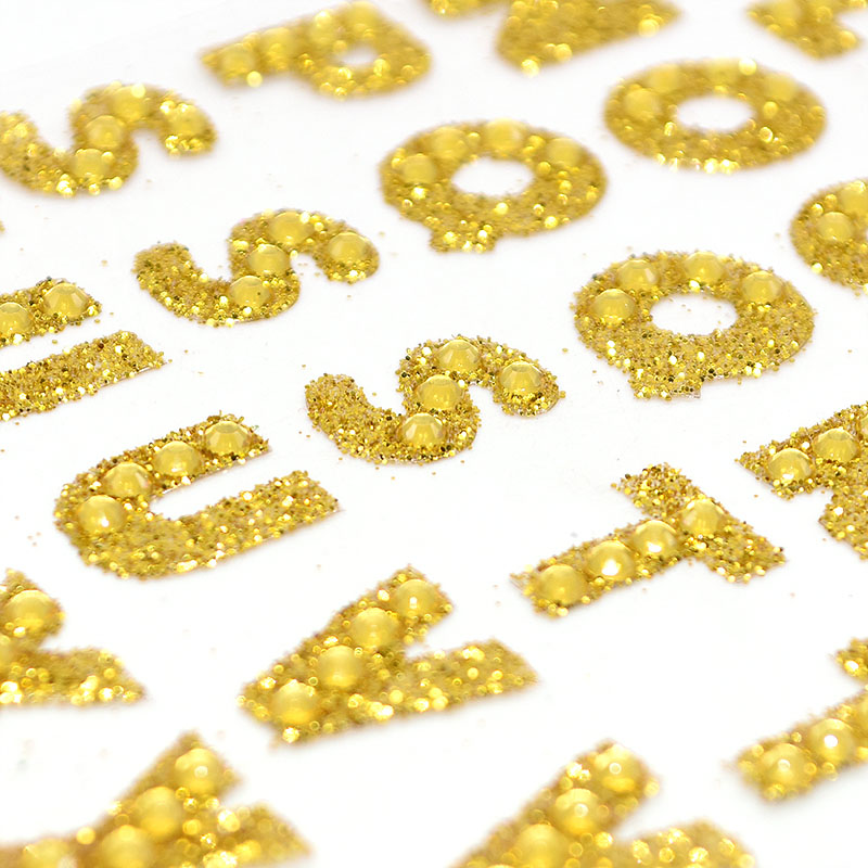 Pegatinas de letras de diamantes de imitación, 1 hoja, letras del alfabeto brillantes, autoadhesivas, bricolaje, para PC, decoración de teléfono, de nombre, suministros de álbum de recortes