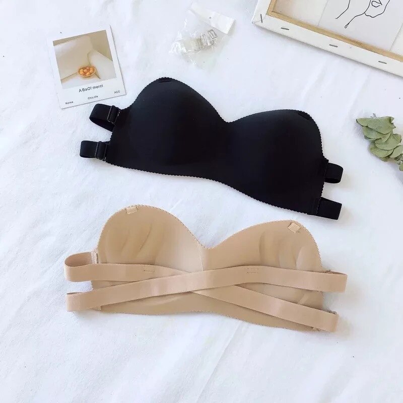 Sexy invisible bras seamless wire free strapless bras summer back beautify breathable lingerie push up bra