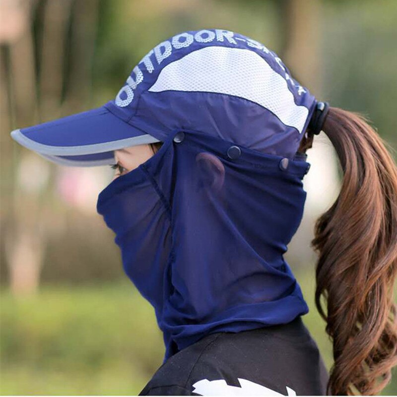 Mærke baseball cap kvinder udendørs baseball hat sommer mesh capsun hat uv beskyttelse solhat ansigt hals beskytte