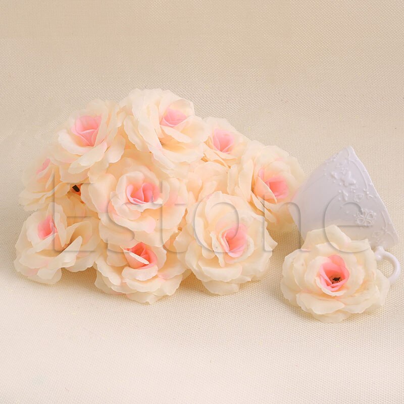 20Pcs Roses Artificial Silk Flower Heads DIY Small Bud Party Wedding Home Decor CORD: BP
