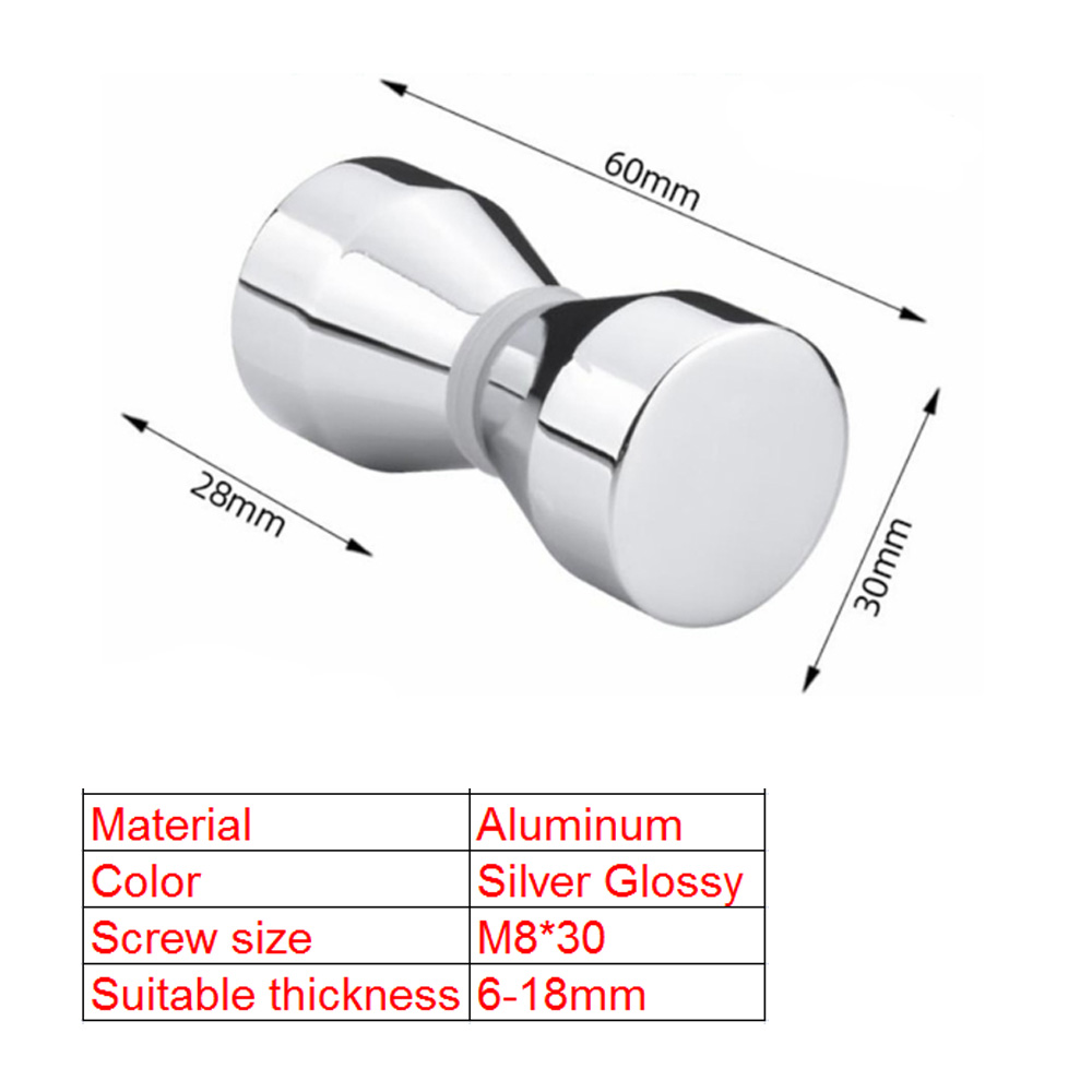 Manija de puerta moderna de aleación de aluminio, perilla de puerta de vidrio para baño, armario de ducha, ventana, armario de cocina, manija de Hardware con tornillo