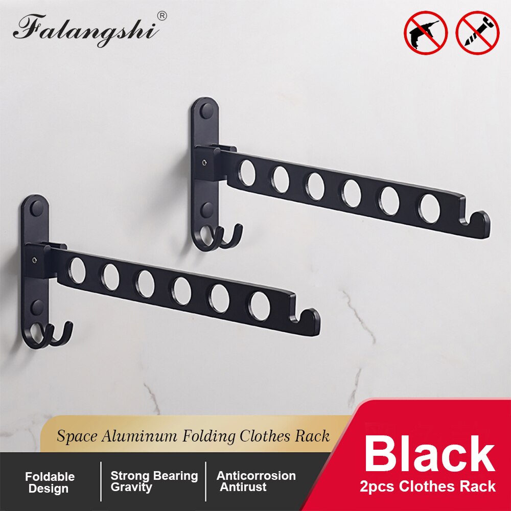 Cintre pliant rétractable pour le séchage des vêtements, espace intérieur et extérieur, en aluminium, pour l&#39;organisation des vêtements ménagers, WB3027: Double Drying Hanger