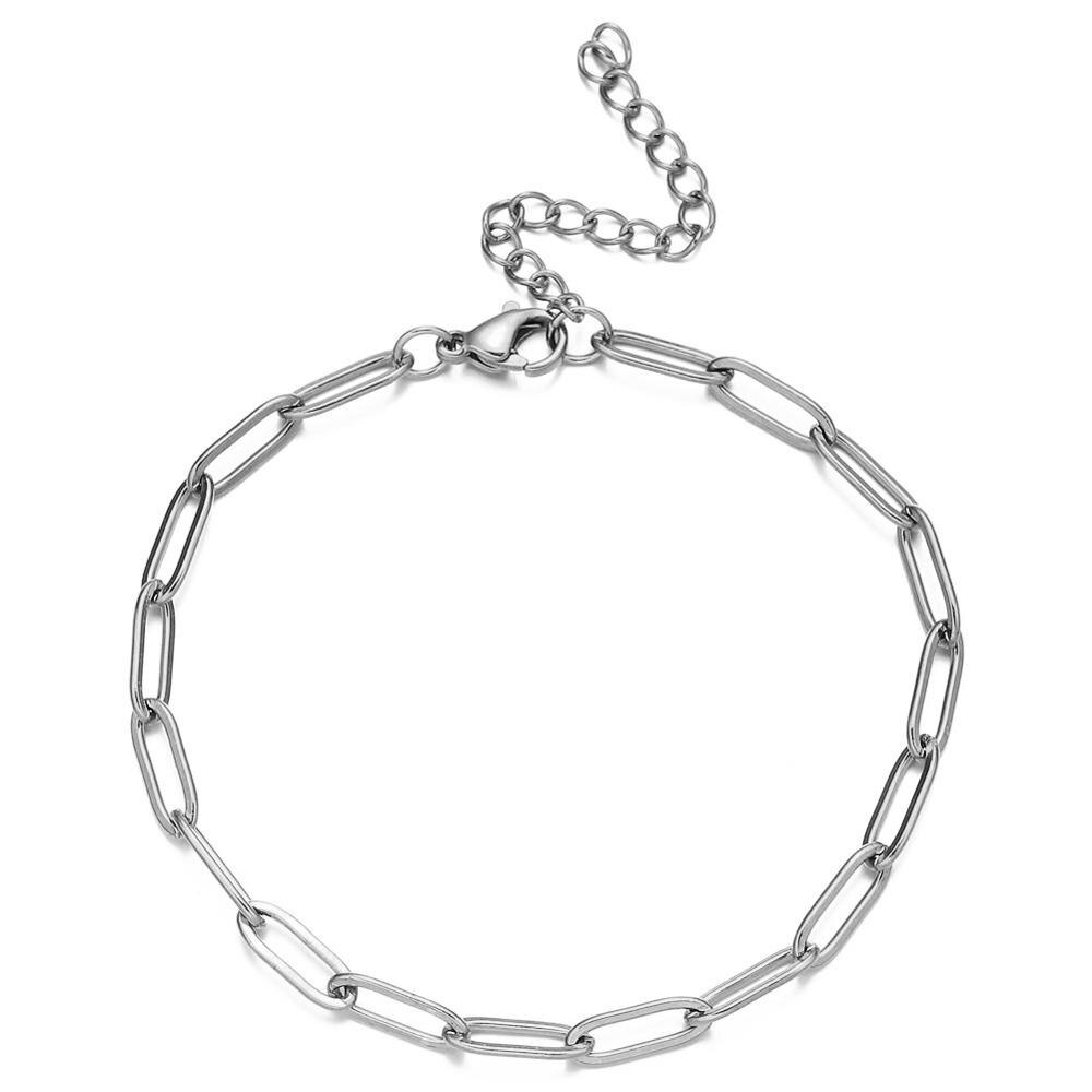 Rvs Multilayers Vierkante Ketting Charme Armbanden Voor Vrouwen Pijl Cirkel Koppels Armband Sets Vintage Sieraden: SA216-01-Silver