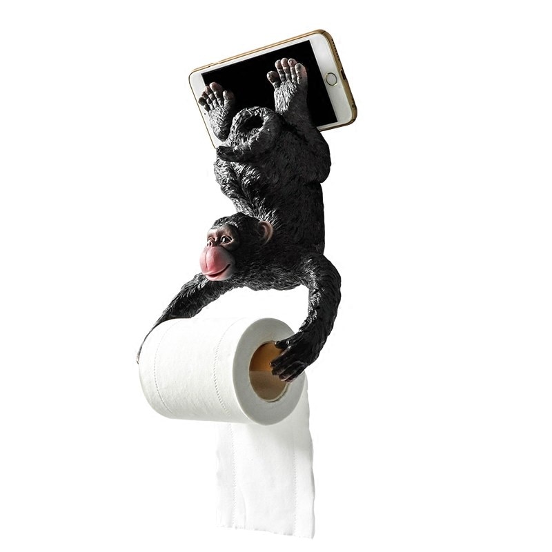 Bathroom monkey tissue holder Roll holder Toilet paper holder Resin waterproof paper holder wall hanging European style