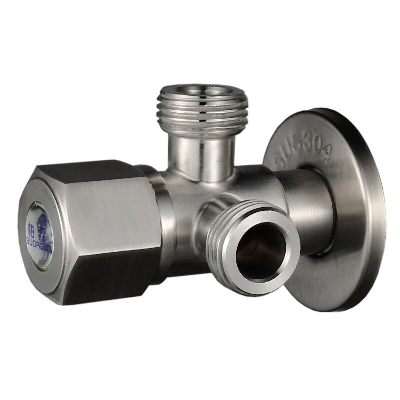Válvula de ángulo de acero inoxidable G1/2 ", calentador de agua, entrada de inodoro, válvula de parada de agua, grifo, 1way 2way 3way 4way 304: C  1 in 2 out