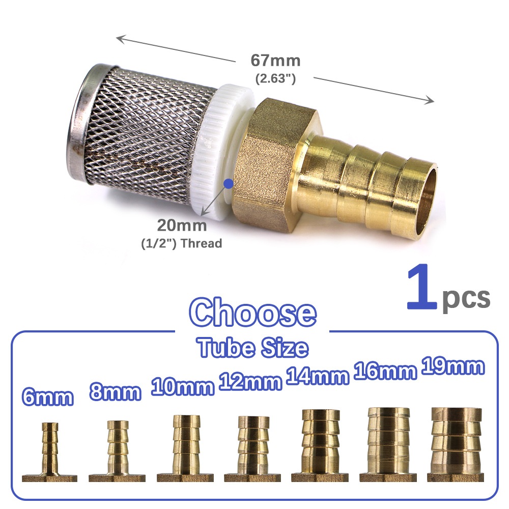 1pc 6-19mm Durcheinander Widerhaken Pagode Schlauch Adapter 304 Edelstahl Bildschirm Filter Vorfilter Garten Bewässerung Pumpe Filter Verunreinigungen: 1''