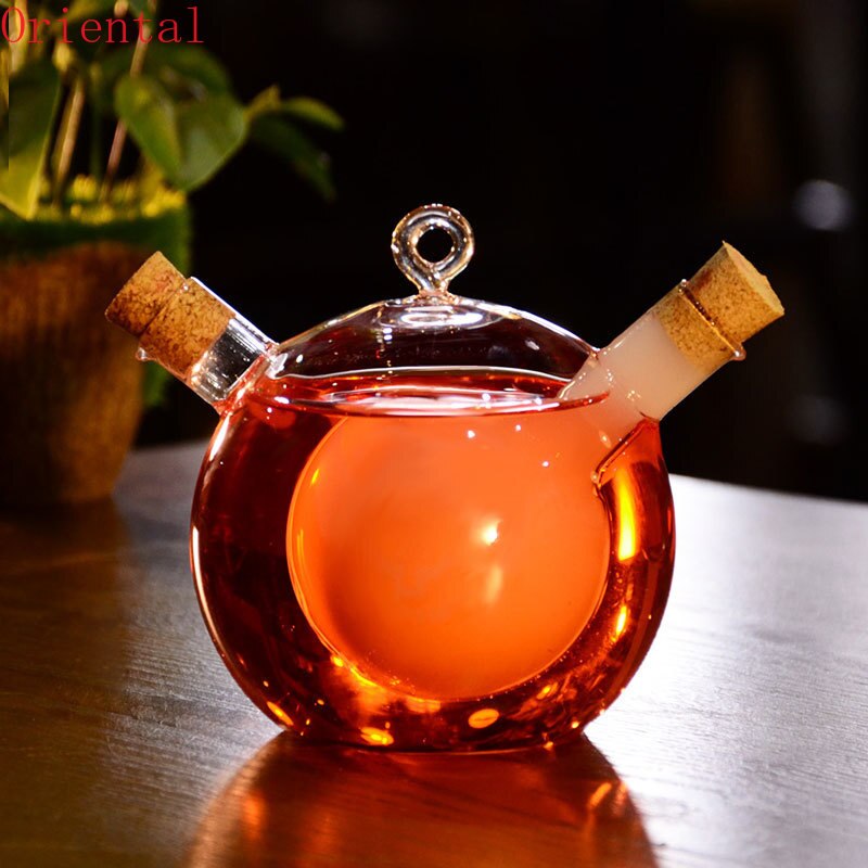 Vasos creativos de cóctel de alta capacidad, Copas de Brandy para whisky, transparente, doble tubo de vidrio, Artículos de bar para Club