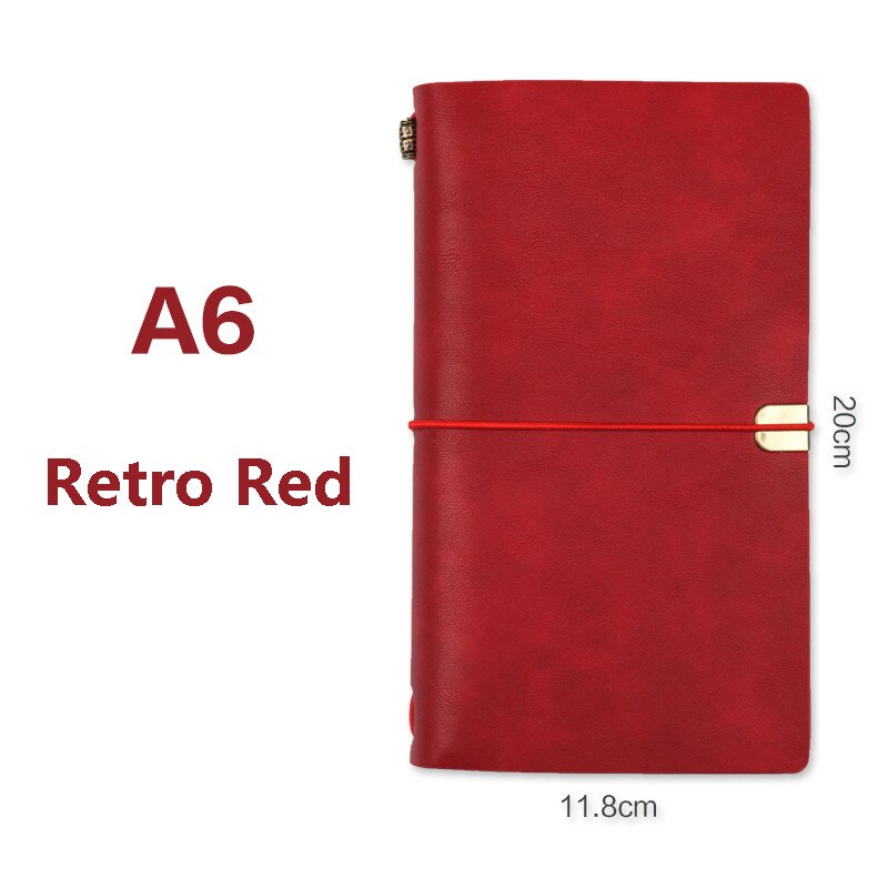 Faux Leather A6 Notebook Loose Leaf Paper Vintage Diary Travel Journal Sketchbook Planner Traveler's Notebooks School Stationery