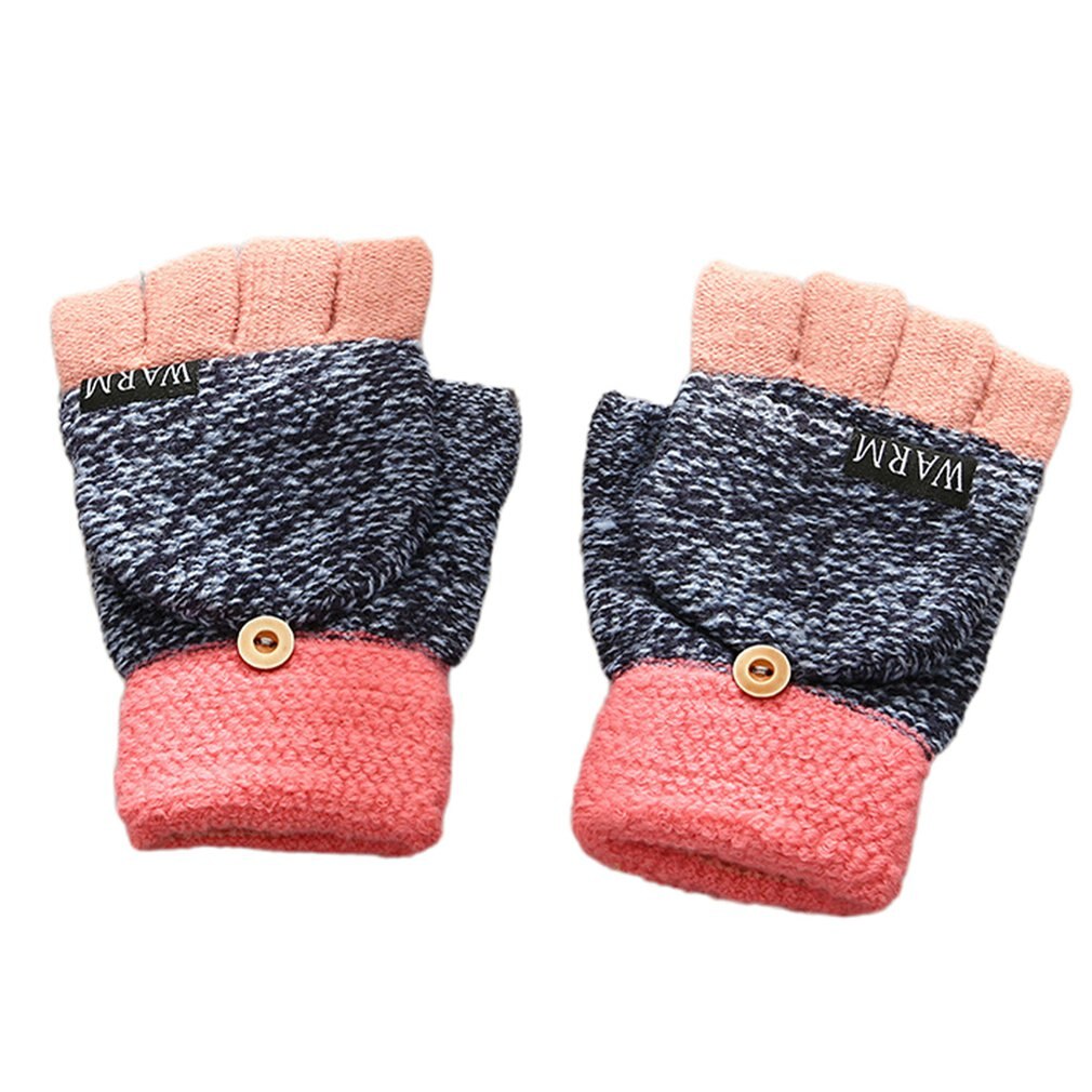 Winter Handschuhe Warme halb-Finger Und Garn Clamshell freundlicher Handschuhe warm Halten Cabrio kippen oben Fingerlose Fäustlinge Handschuhe