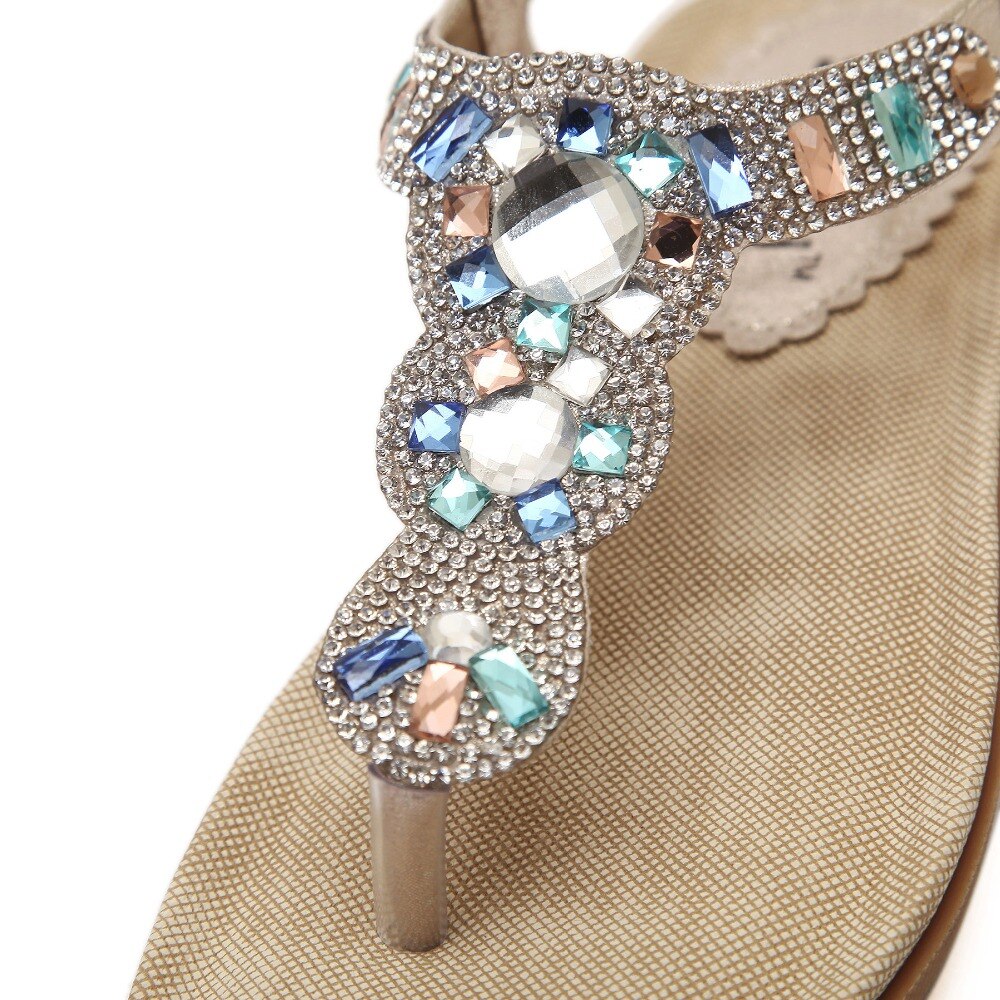 SIKETU Brand Women Shoes Summer Women Sandals Rhinestone Flats With Leisure Beach Shoes