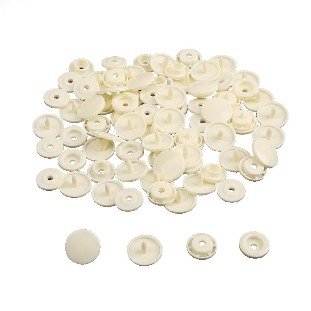 Tryckknapp tång knapp 150 set  t5 mix plast harts knappar 12mm tryck kläde knapp press maskin sömnad verktyg tillbehör: Elfenben 150 st