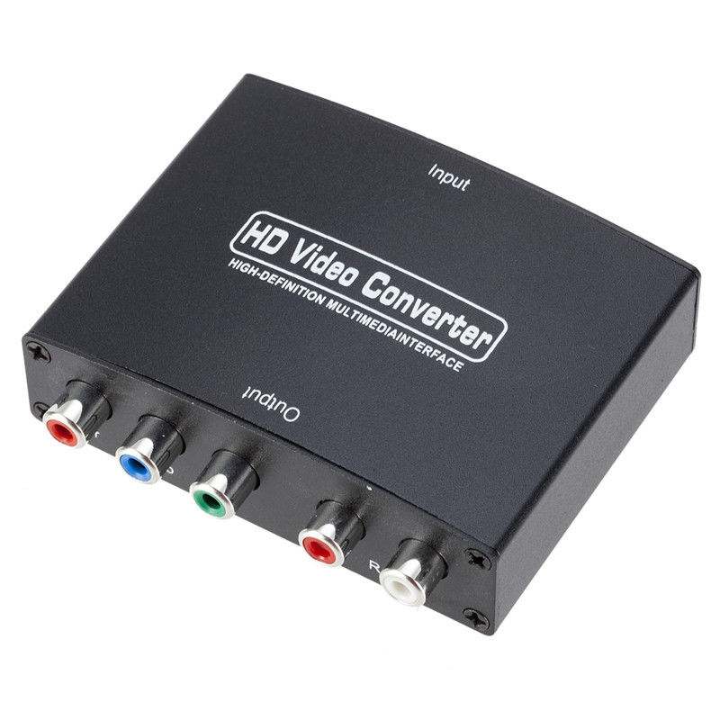 1080P HDMI-compatible to RGB Component 5 RCA YPbPr Video R/L Audio Converter Adapter For PC DVD HDTV Monitor Projector Splitter: Default Title