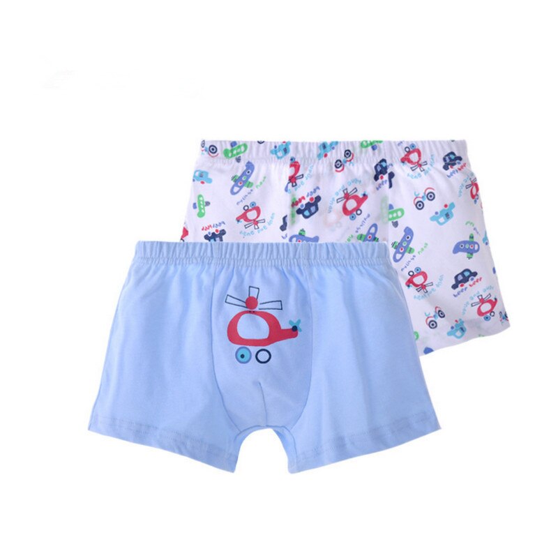 Calzoncillos bóxer de algodón 100% para niños, ropa interior de dibujos animados, 2 unids/lote: Airplane / 6