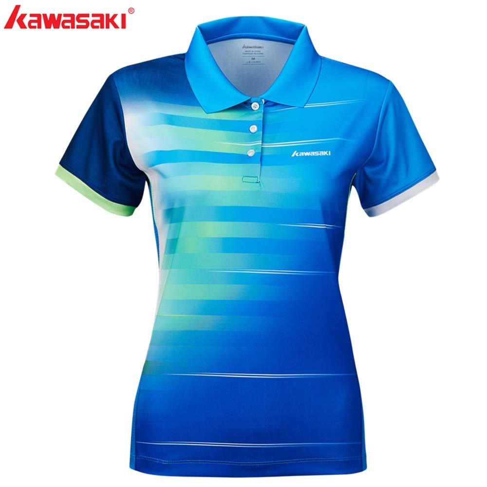 Kawasaki Women T-Shirt Polyester Tennis Shirts Short Sleeve Collar sports Shirt For Women Gym Shirt Anti-Seat ST-S2102