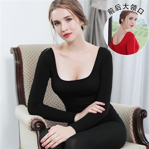 Winter Clothes Women Long Sleeve Plus Size &amp; One Size Thermal Long Johns Autumn Long Johns Solid Warm Women Thermal Underwear: black 1 / One Size