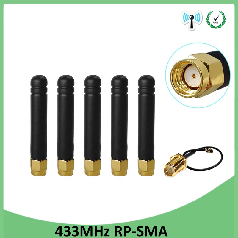 GRANDWISDOM 433mhz antenna 3dbi sma female lora antene module lorawan antene ipex 1 SMA male pigtail Extension Cable