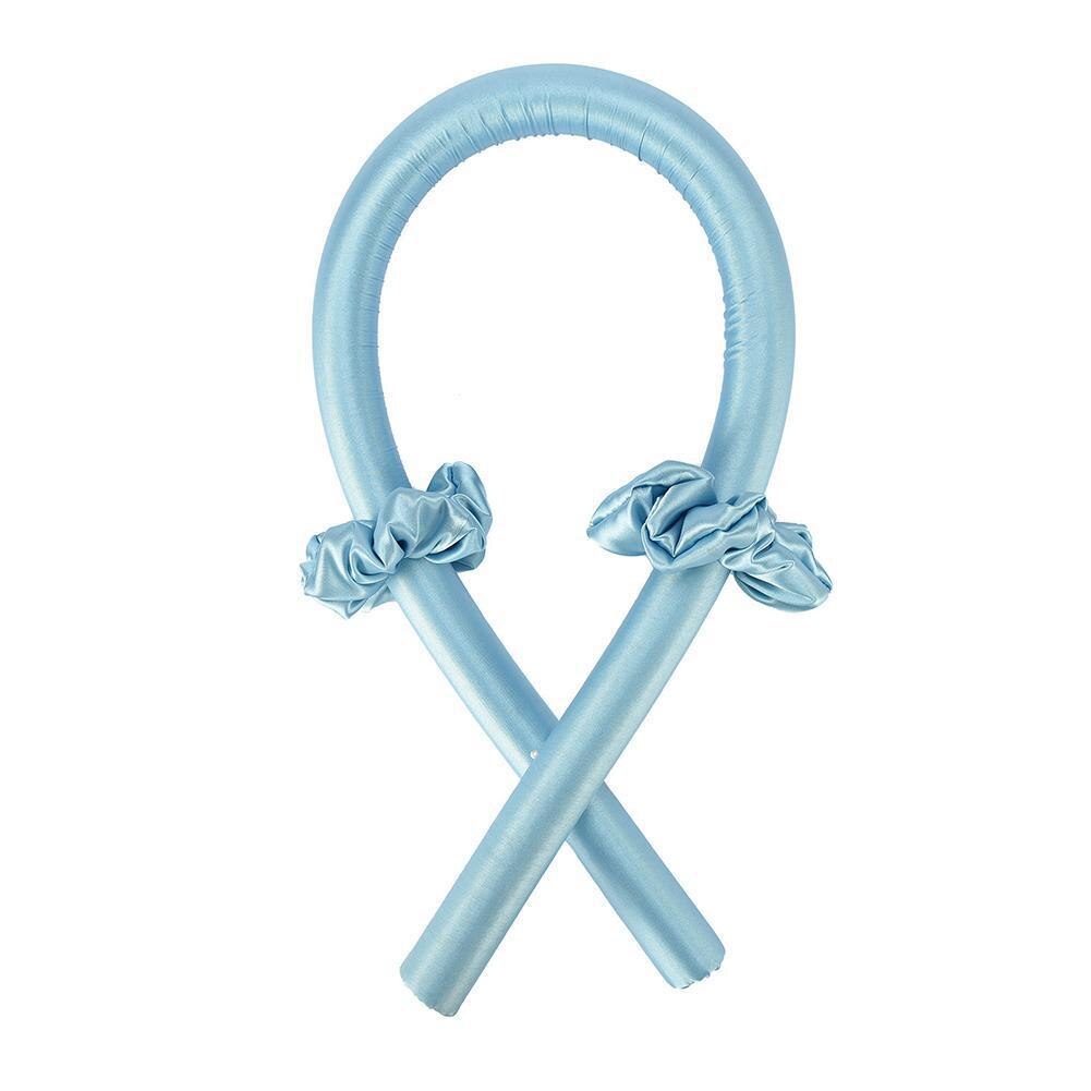 Hair Curlers Rollers with Clip Diy Magic Hair Curler Spiral Soft Wave Foam Hair Curler No Heat Curls Ribbon Heatless Hair Curls: Blue1